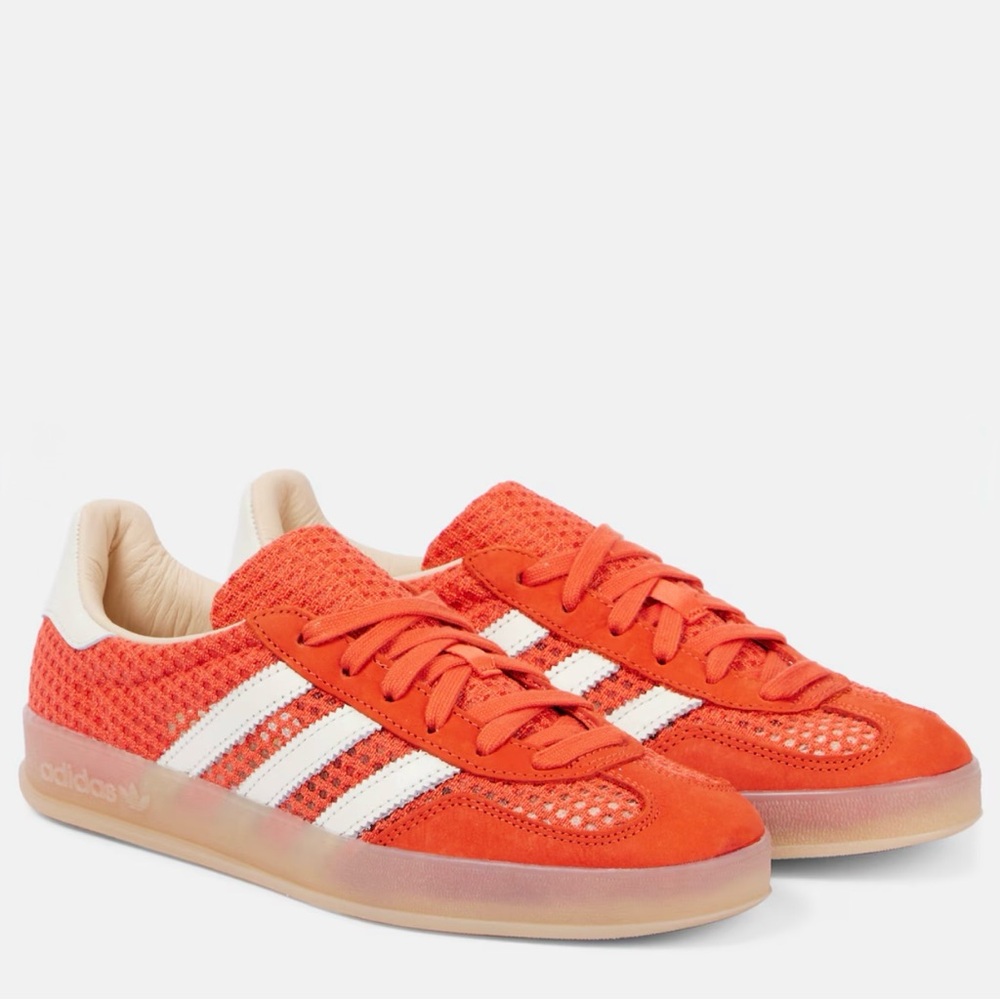 Adidas Gazelle Indoor Leather-Trimmed Mesh Sneakers